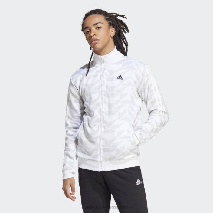 Adidas jachetă de sport albă tiro, adidas bărbați alb 2JBN5853