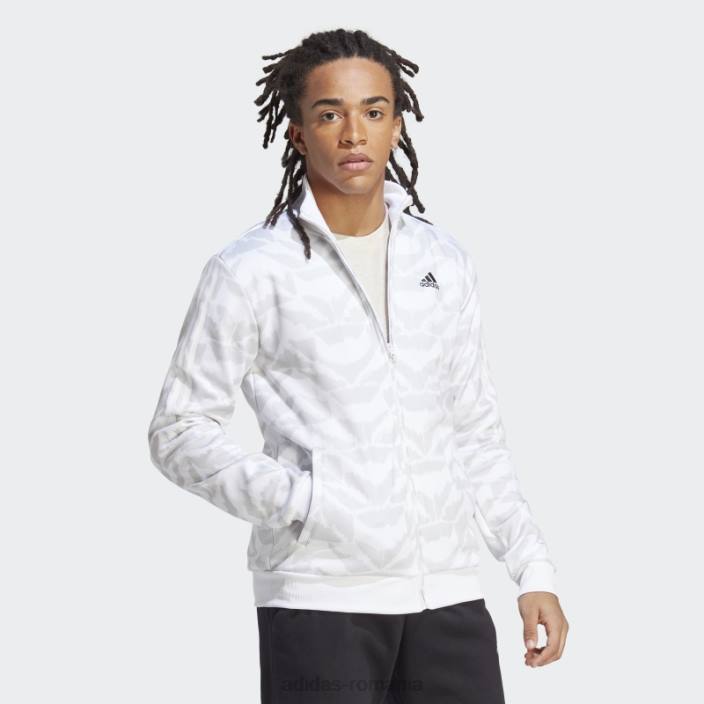 Adidas jachetă de sport albă tiro, adidas bărbați alb 2JBN5853