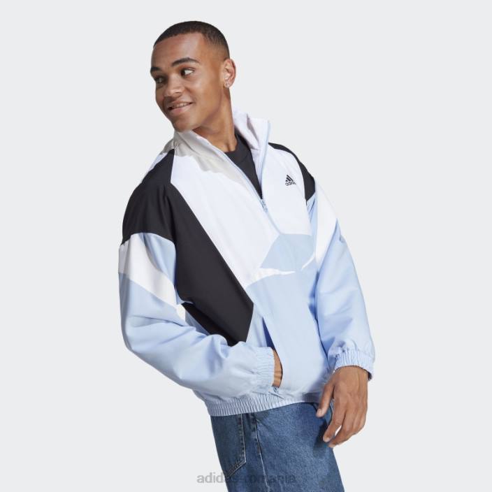 Adidas jachetă de sport colorblock albastru bărbați albastru zori/alb/negru 2JBN5801