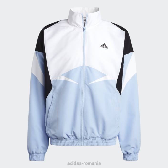 Adidas jachetă de sport colorblock albastru bărbați albastru zori/alb/negru 2JBN5801