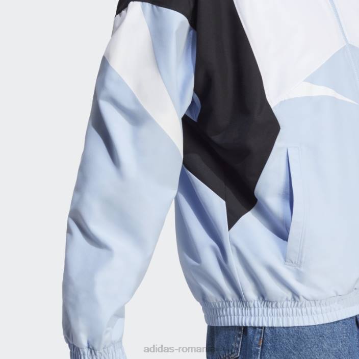 Adidas jachetă de sport colorblock albastru bărbați albastru zori/alb/negru 2JBN5801