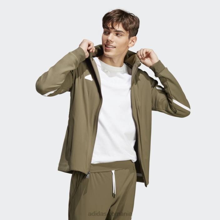 Adidas jachetă de sport premium cu fermoar integral concepută pentru 4 gameday olive bărbați măsline 2JBN5150