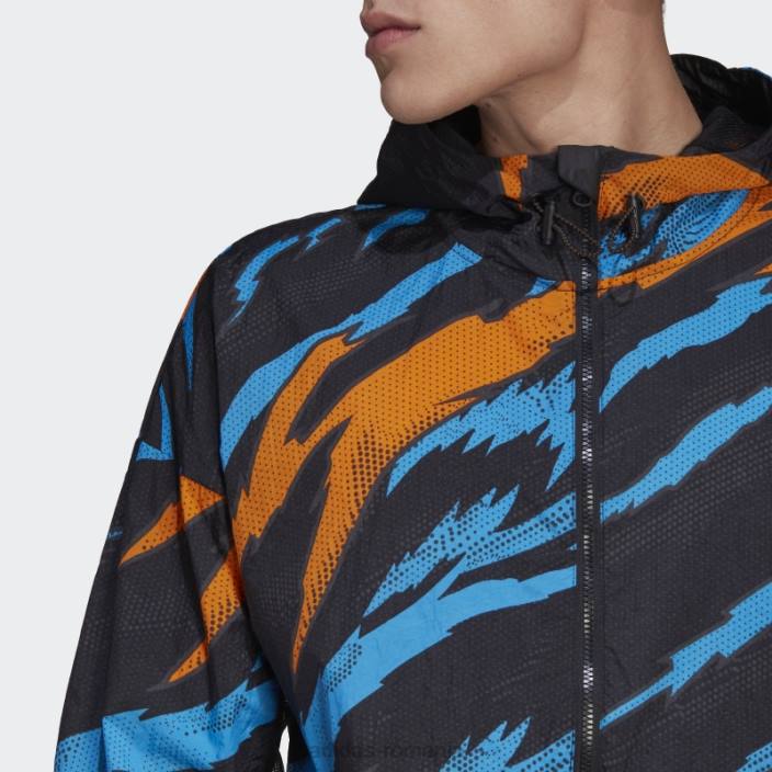 Adidas jachetă de vânt neagră trvl tiger camo bărbați negru 2JBN14986