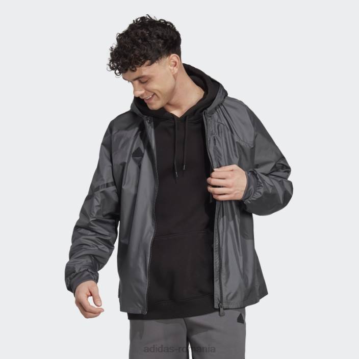 Adidas jachetă gri adidas pentru 4 zile de joc cu fermoar complet bărbați gri 2JBN5673