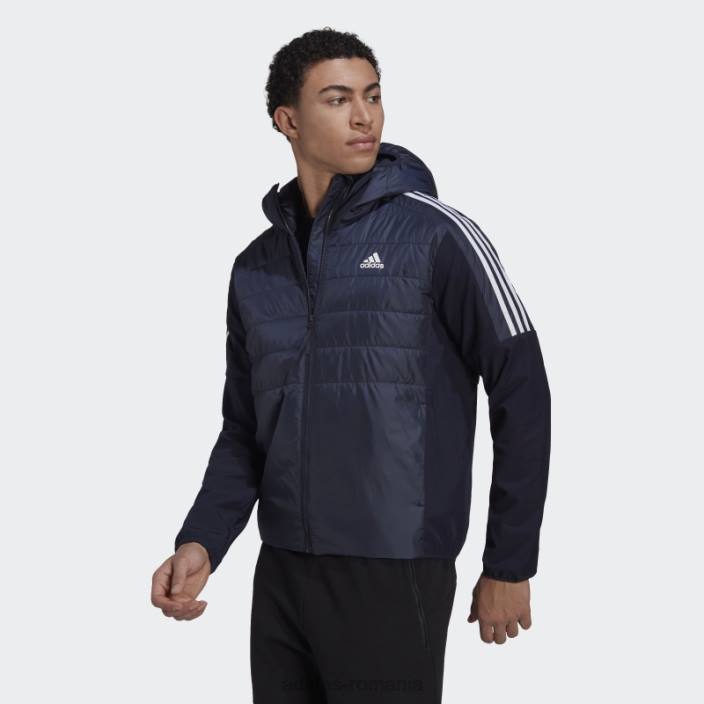 Adidas jachetă hibridă izolată ink essentials cu glugă bărbați cerneală 2JBN13936