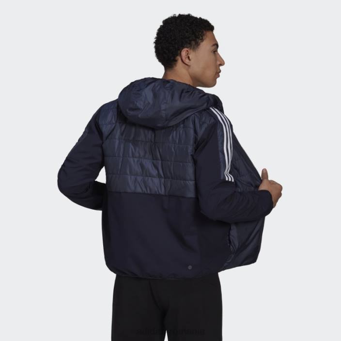 Adidas jachetă hibridă izolată ink essentials cu glugă bărbați cerneală 2JBN13936