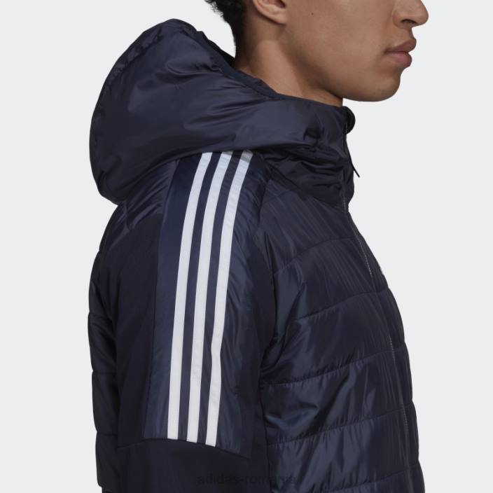 Adidas jachetă hibridă izolată ink essentials cu glugă bărbați cerneală 2JBN13936