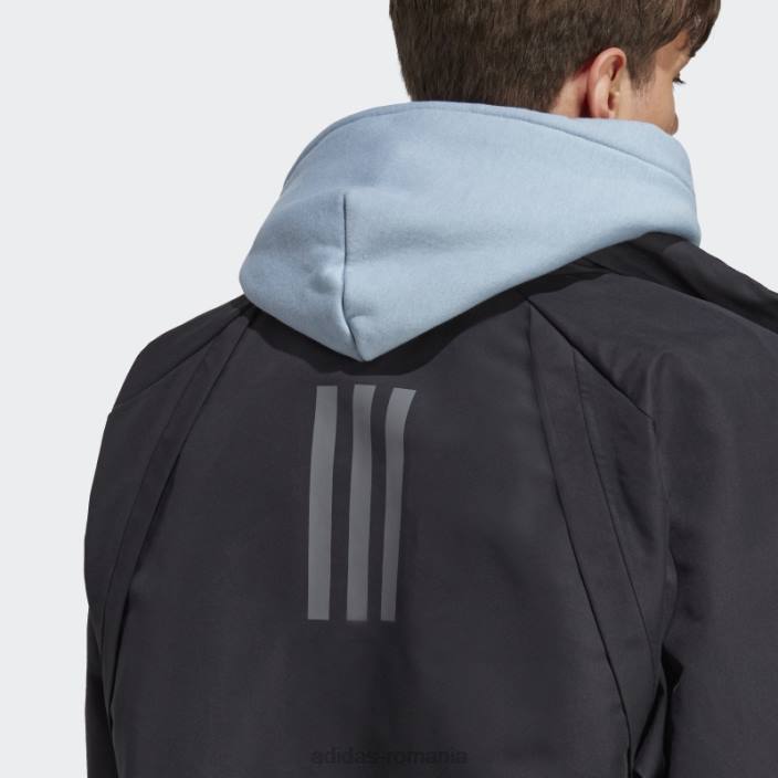 Adidas jachetă neagră adidas 4 gameday bărbați negru 2JBN5001
