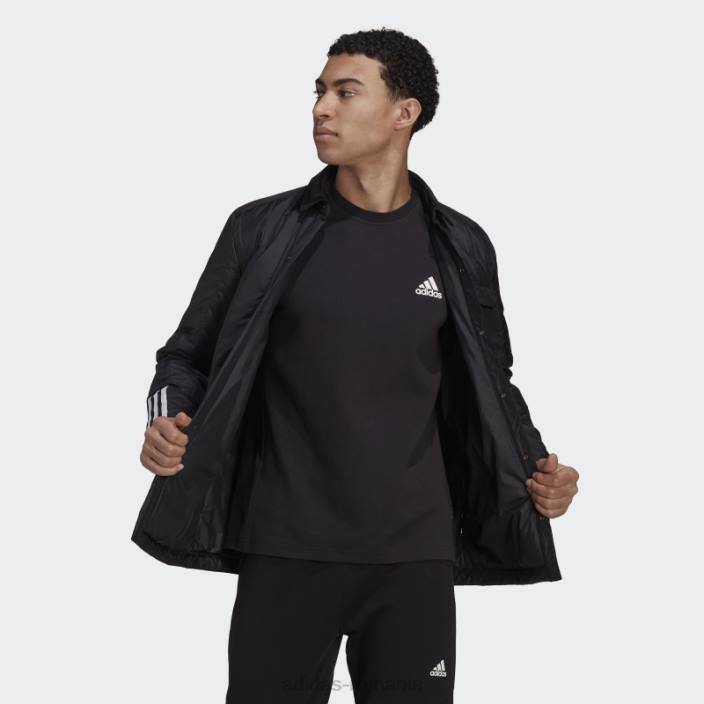 Adidas jachetă neagră cămașă lite itavic cu 3 dungi bărbați negru 2JBN5338