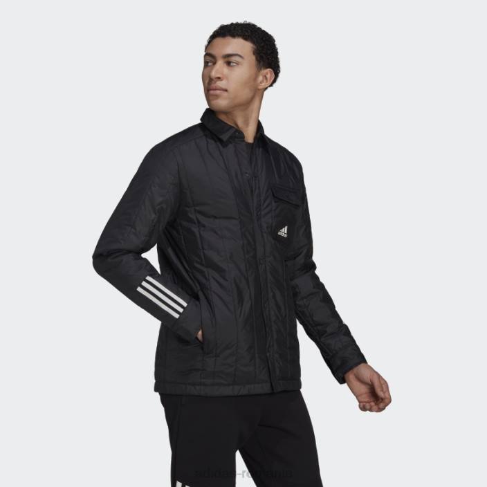 Adidas jachetă neagră cămașă lite itavic cu 3 dungi bărbați negru 2JBN5338