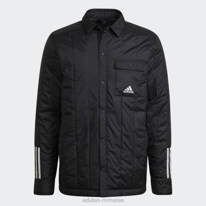 Adidas jachetă neagră cămașă lite itavic cu 3 dungi bărbați negru 2JBN5338