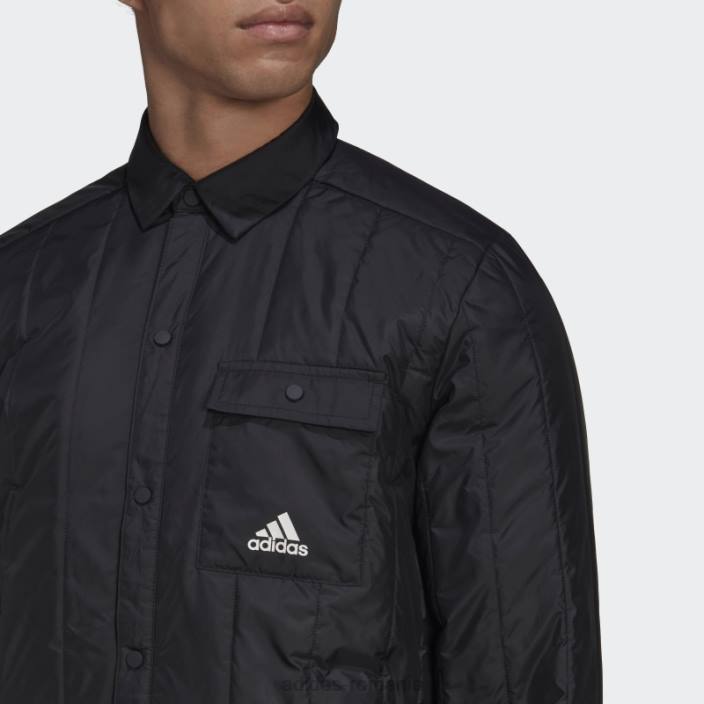Adidas jachetă neagră cămașă lite itavic cu 3 dungi bărbați negru 2JBN5338