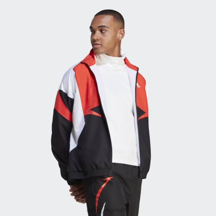 Adidas jachetă neagră colorblock adidas bărbați negru/alb/rosu 2JBN5211