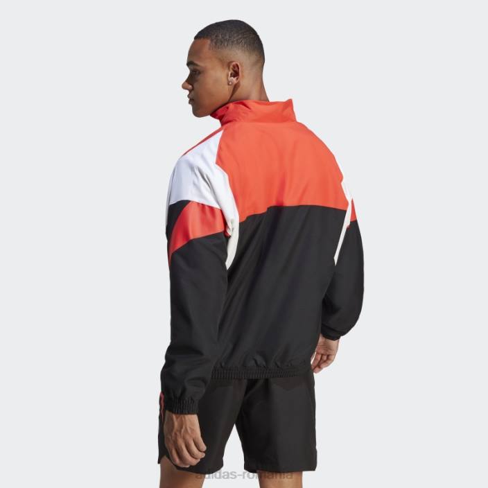 Adidas jachetă neagră colorblock adidas bărbați negru/alb/rosu 2JBN5211