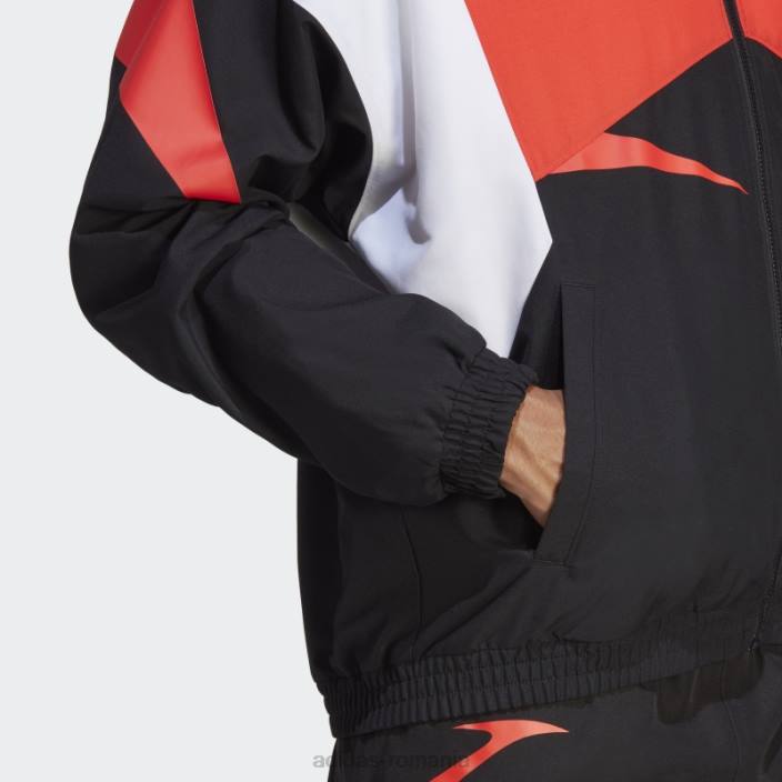 Adidas jachetă neagră colorblock adidas bărbați negru/alb/rosu 2JBN5211