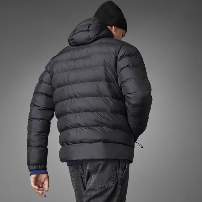 Adidas jachetă neagră cu glugă cu greutate medie itavic cu 3 dungi bărbați negru 2JBN7016