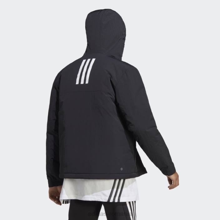Adidas jachetă neagră cu glugă izolată robustă bsc bărbați negru 2JBN13649