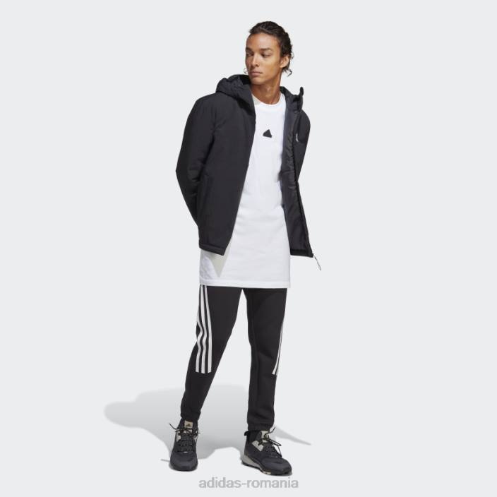Adidas jachetă neagră cu glugă izolată robustă bsc bărbați negru 2JBN13649