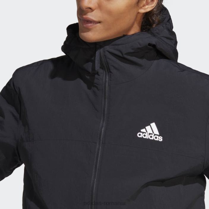 Adidas jachetă neagră cu glugă izolată robustă bsc bărbați negru 2JBN13649