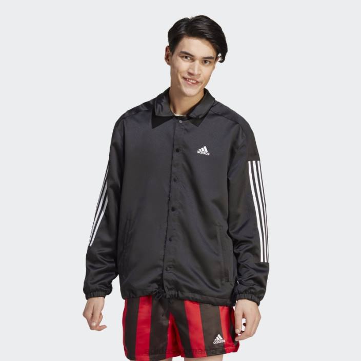 Adidas jachetă neagră de antrenore din satin bărbați negru 2JBN5014