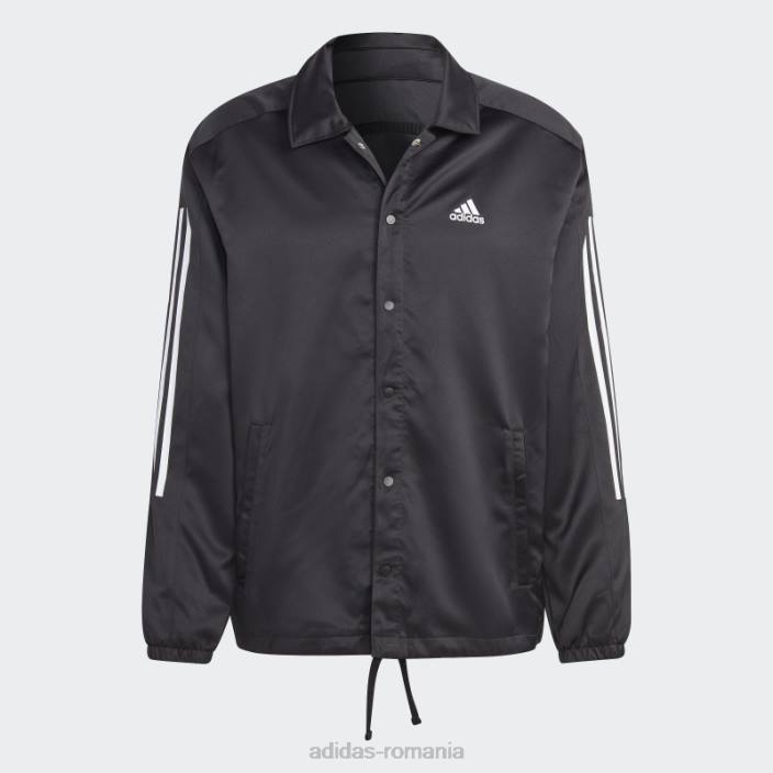 Adidas jachetă neagră de antrenore din satin bărbați negru 2JBN5014