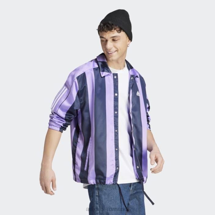 Adidas jachetă violet din satin antrenori bărbați violet 2JBN5848