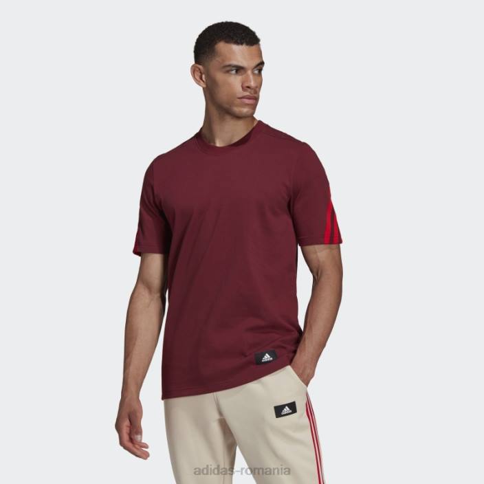 Adidas îmbrăcăminte sport roșie icoane viitoare 3 dungi tricou fashion bărbați roșu 2JBN6350