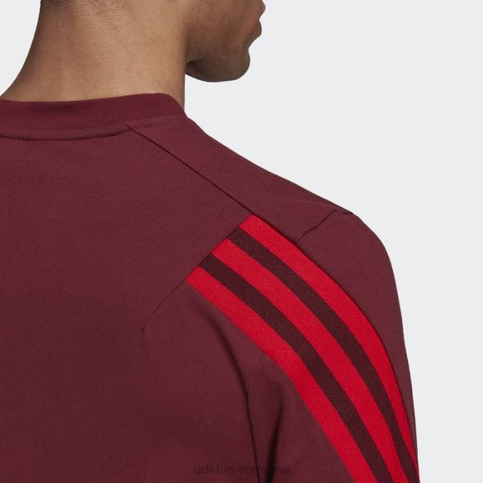 Adidas îmbrăcăminte sport roșie icoane viitoare 3 dungi tricou fashion bărbați roșu 2JBN6350