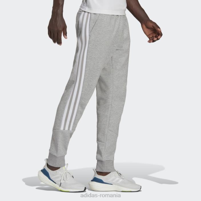 Adidas mediu gri viitor iconi trei dungi pantaloni bărbați gri mediu/alb 2JBN7019