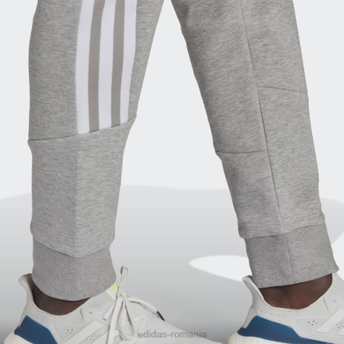 Adidas mediu gri viitor iconi trei dungi pantaloni bărbați gri mediu/alb 2JBN7019