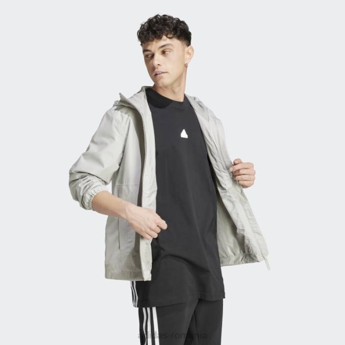 Adidas metal gri essentials rain.rdy jachetă bărbați gri metal 2JBN5447