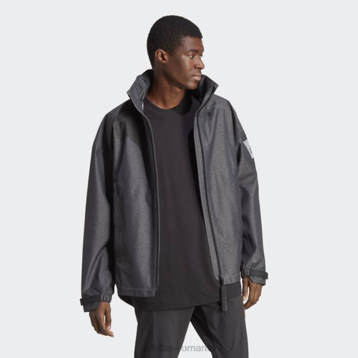 Adidas myshelter rain.rdy jachetă denim neagră bărbați negru 2JBN13699