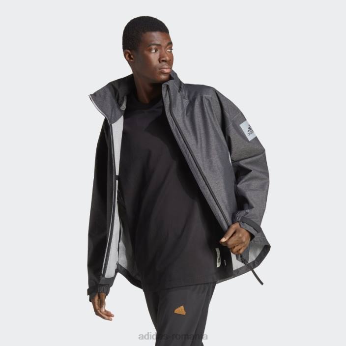 Adidas myshelter rain.rdy jachetă denim neagră bărbați negru 2JBN13699