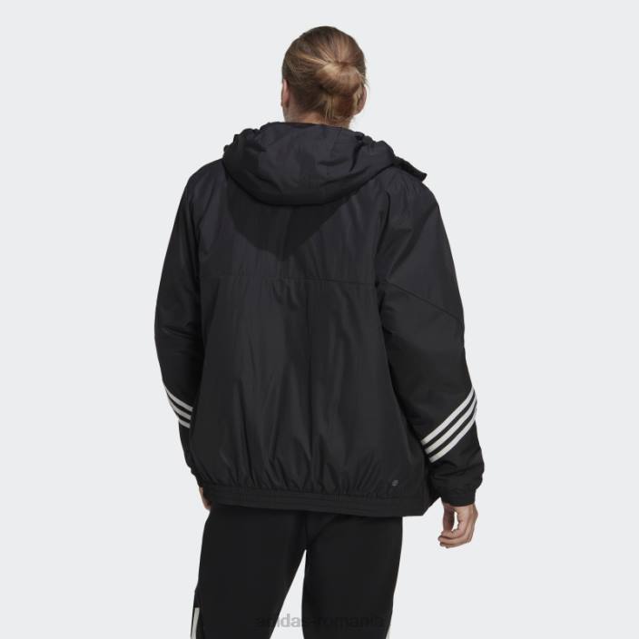 Adidas înapoi la jachetă sport cu glugă neagră adidas bărbați negru 2JBN14304