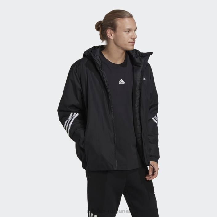 Adidas înapoi la jachetă sport cu glugă neagră adidas bărbați negru 2JBN14304