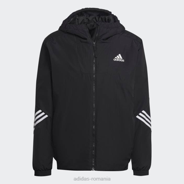Adidas înapoi la jachetă sport cu glugă neagră adidas bărbați negru 2JBN14304