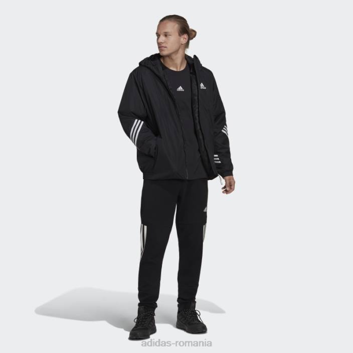 Adidas înapoi la jachetă sport cu glugă neagră adidas bărbați negru 2JBN14304