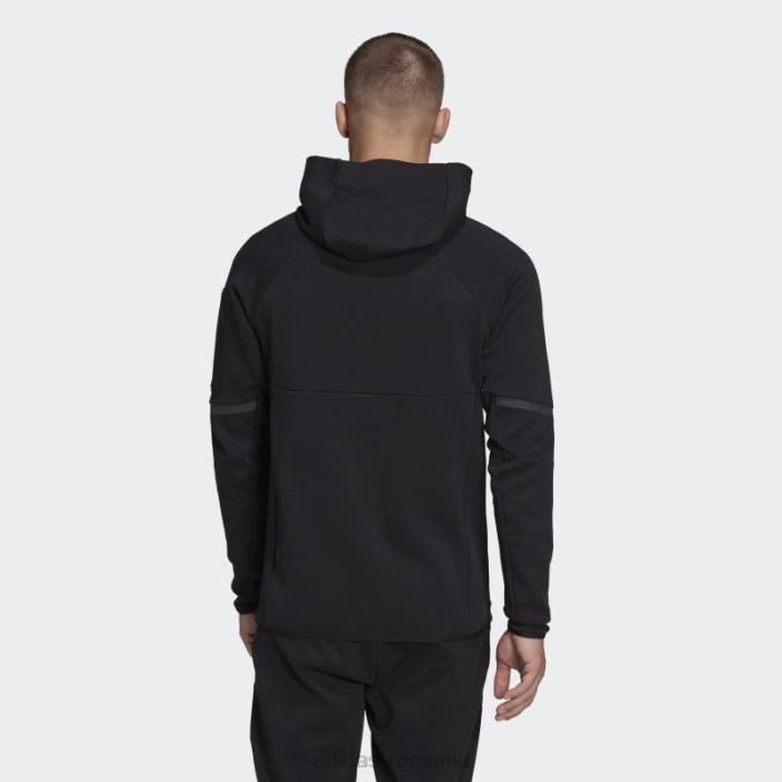 Adidas neagră, concepută pentru jacheta cu fermoar complet pentru Gameday bărbați negru 2JBN7553