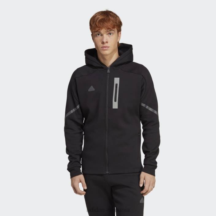 Adidas negru, conceput pentru hanoracul cu fermoar complet pentru Gameday bărbați negru 2JBN5386