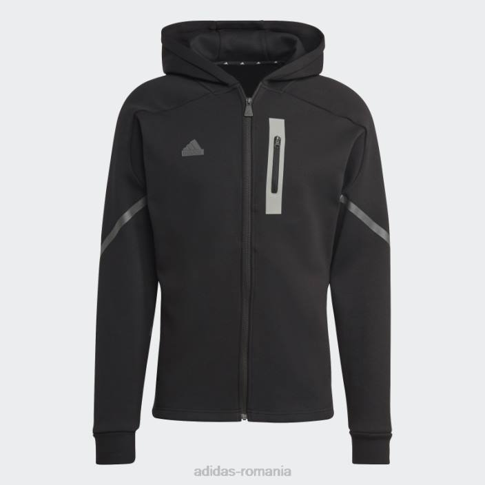 Adidas negru, conceput pentru hanoracul cu fermoar complet pentru Gameday bărbați negru 2JBN5386