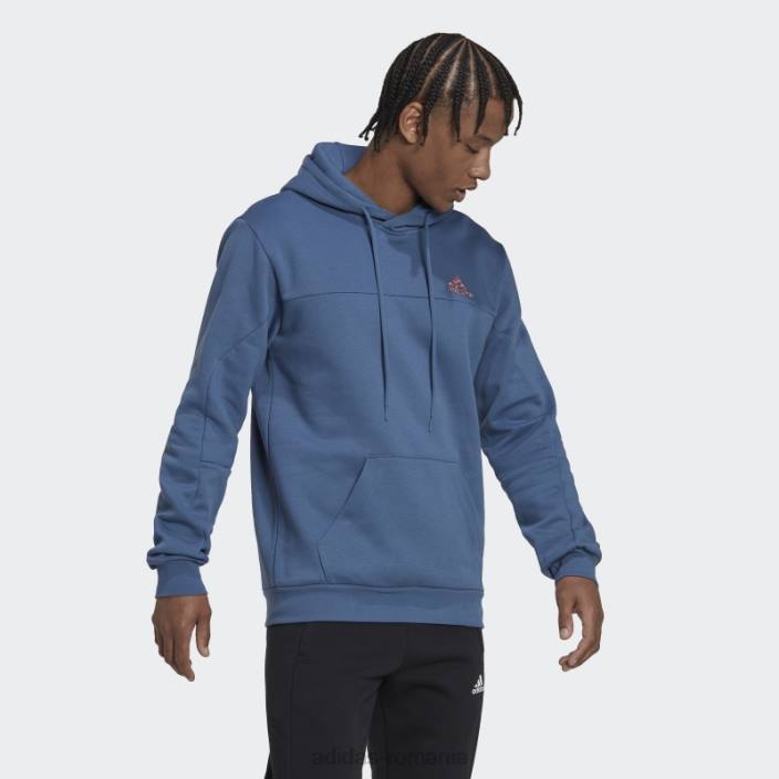 Adidas oțel stadiul fleece insignă de sport hanorac bărbați oţel 2JBN6784