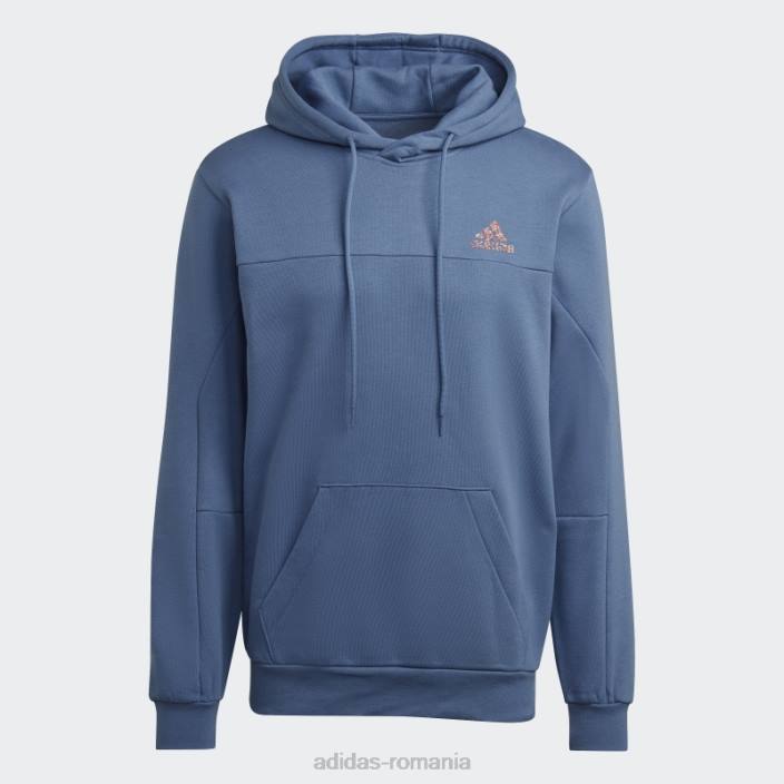Adidas oțel stadiul fleece insignă de sport hanorac bărbați oţel 2JBN6784