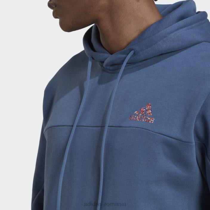 Adidas oțel stadiul fleece insignă de sport hanorac bărbați oţel 2JBN6784