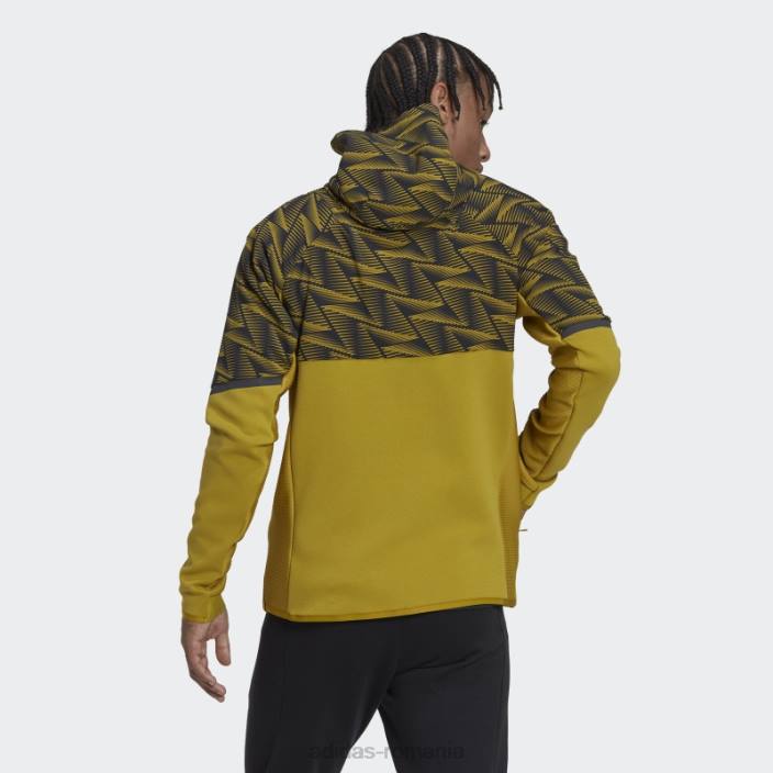 Adidas olive conceput pentru hanoracul cu fermoar complet pentru ziua de joc bărbați măsline 2JBN7565