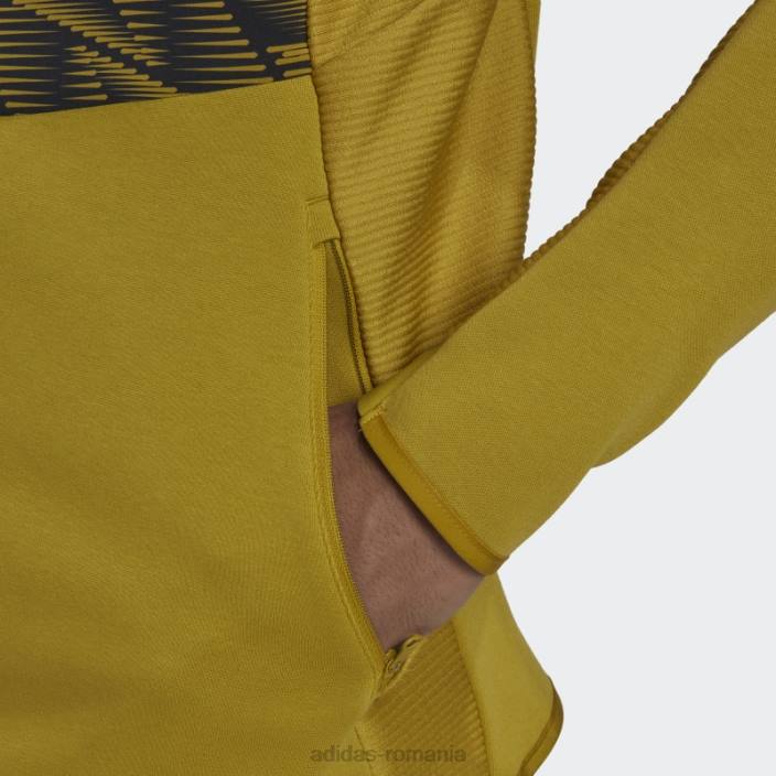 Adidas olive conceput pentru hanoracul cu fermoar complet pentru ziua de joc bărbați măsline 2JBN7565