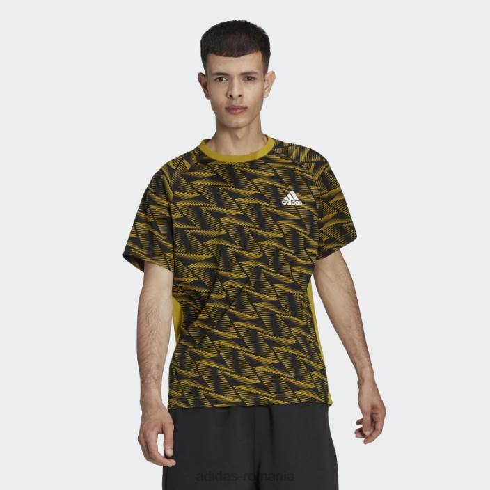 Adidas olive conceput pentru tricou de călătorie în ziua jocului bărbați măsliniu/negru 2JBN15101