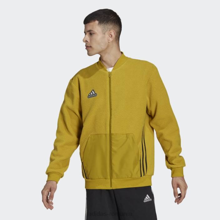 Adidas pachet de vacanță olive essentials jachetă bomber sherpa bărbați măsliniu/negru 2JBN7174