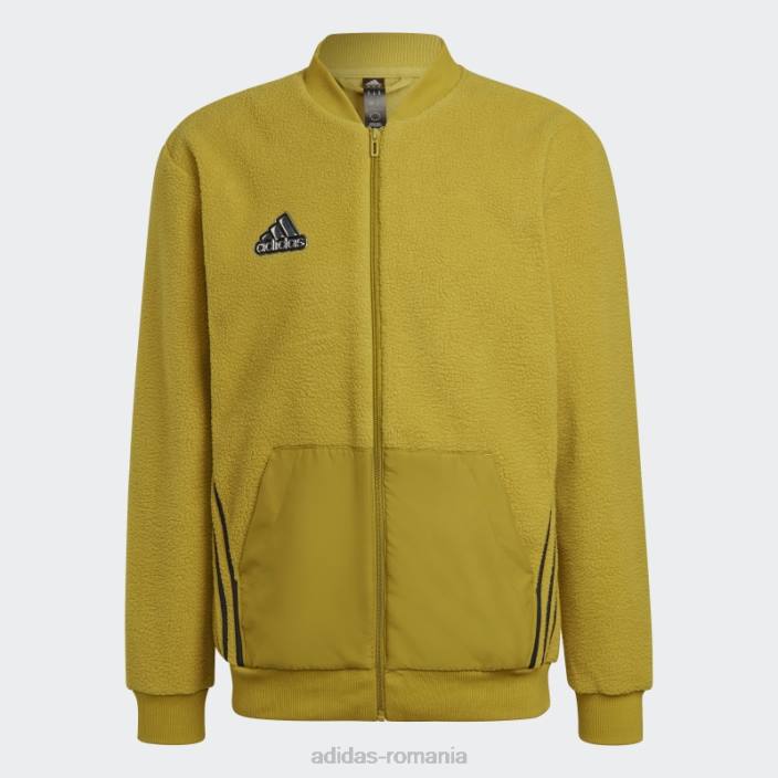 Adidas pachet de vacanță olive essentials jachetă bomber sherpa bărbați măsliniu/negru 2JBN7174