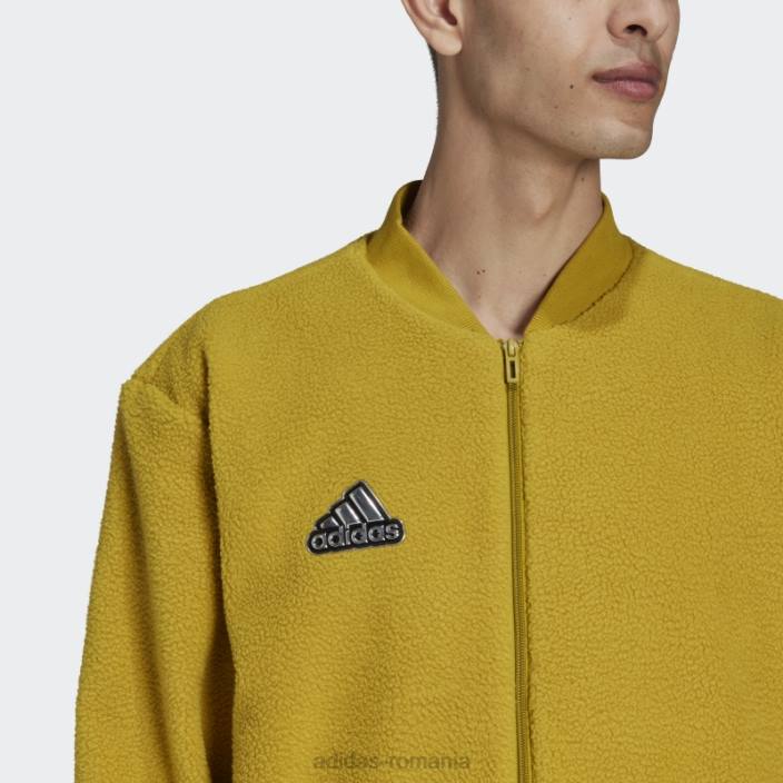 Adidas pachet de vacanță olive essentials jachetă bomber sherpa bărbați măsliniu/negru 2JBN7174