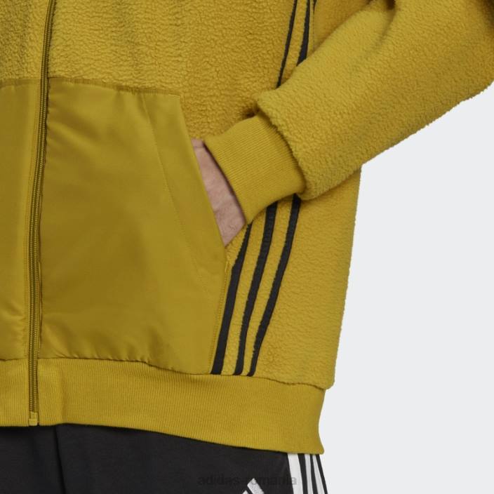 Adidas pachet de vacanță olive essentials jachetă bomber sherpa bărbați măsliniu/negru 2JBN7174